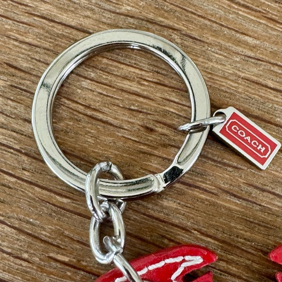 Coach Vintage Red Patent Leather Crab Key Fob - Picture 3 of 11